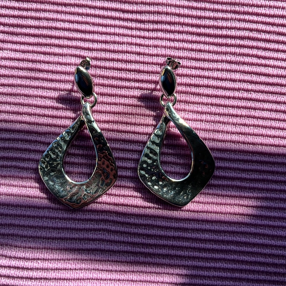 Sterling Silver Dangle Loop Earrings